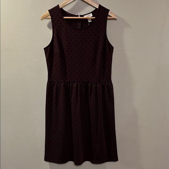 LOFT Dark Polka Dot Mini Dress - Picture 1 of 9
